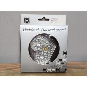 Hadeland Full Lead Crystal Norway In Box Vintage Heart 80mm 38075